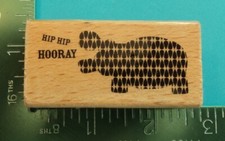 Hampton Art HIP HIP HOORAY HIPPO Rubber Stamp