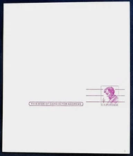 1962 US Sc. #UY18 postal reply card, mint, not folded, very good condition