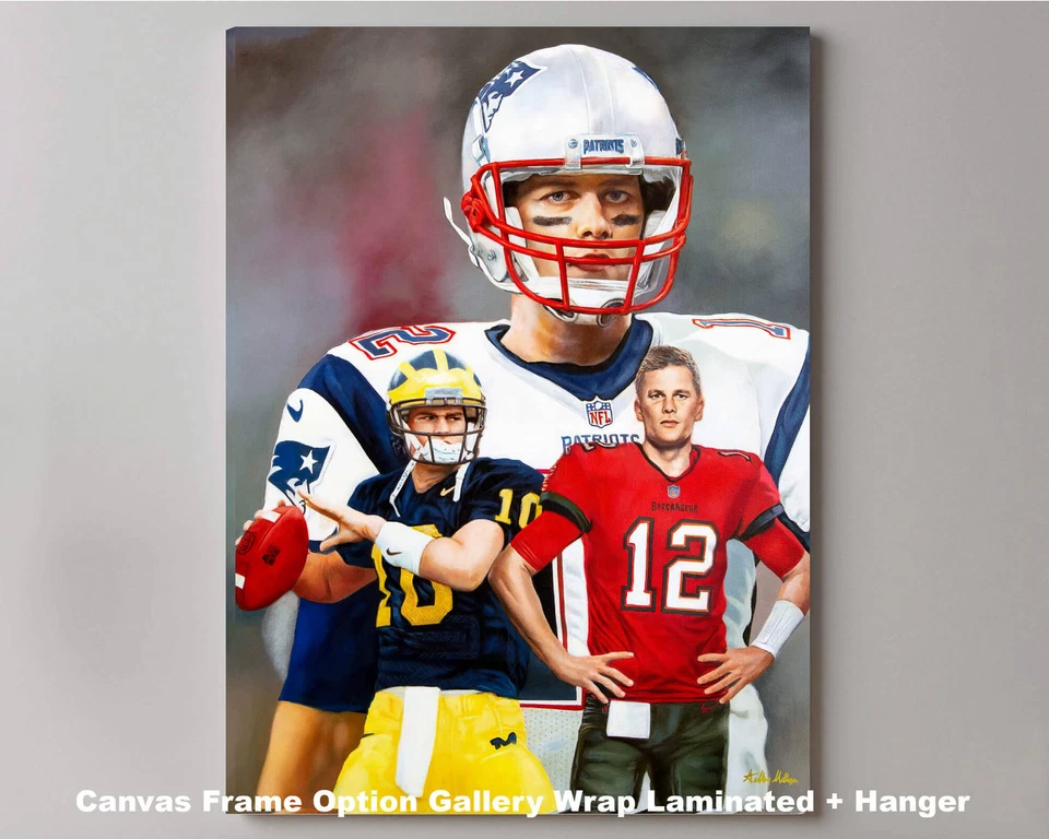Tom Brady QB Quarterback Michigan Tampa Bay Nueva Inglaterra NFL Fútbol Arte 2AM3 Foto 4 de 4