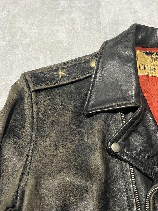 【Durable】one star in Horsehide 50S One Star Double Riders Jacket Brown Core Leather