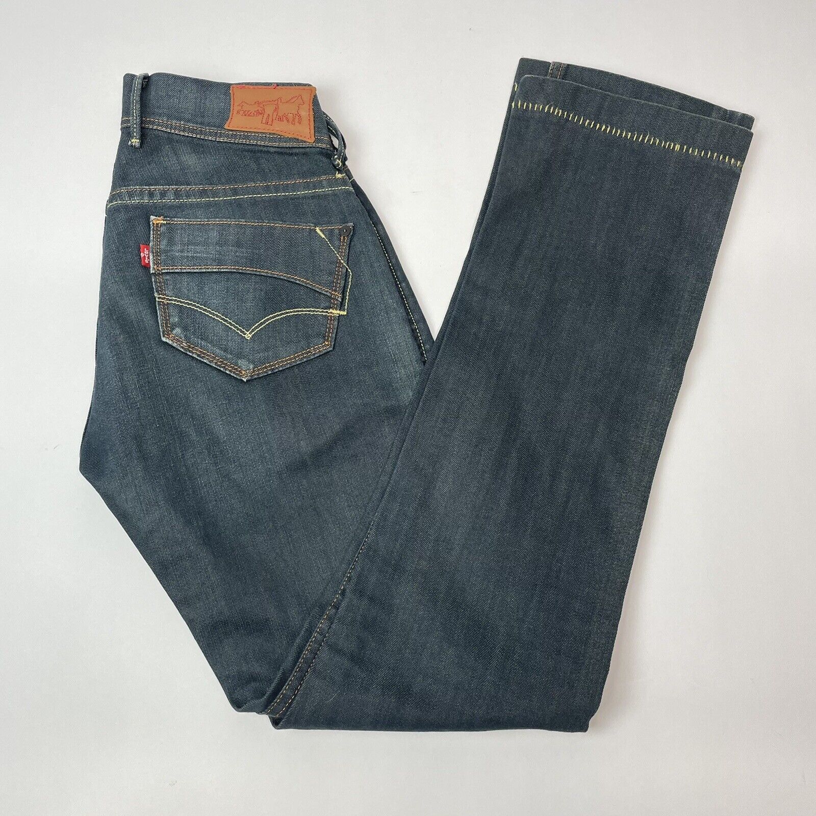 Levis Red Denim Bootcut Jeans Women's Size W26 Thick Stitch 30 X 32 LKNEW!!  | eBay