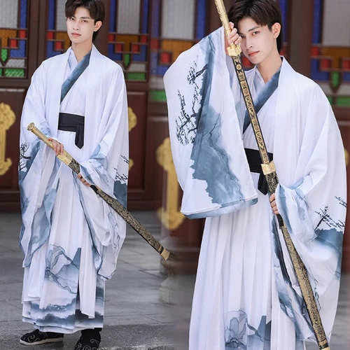 Männer Drachen Muster Kleidung chinesischer Stil traditionelles Hanfu altes Kostüm - Bild 15 von 33