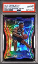 ZION WILLIAMSON 2019-20 PANINI SELECT DIE CUT PURPLE PRIZM RC #D 23/99 PSA 10