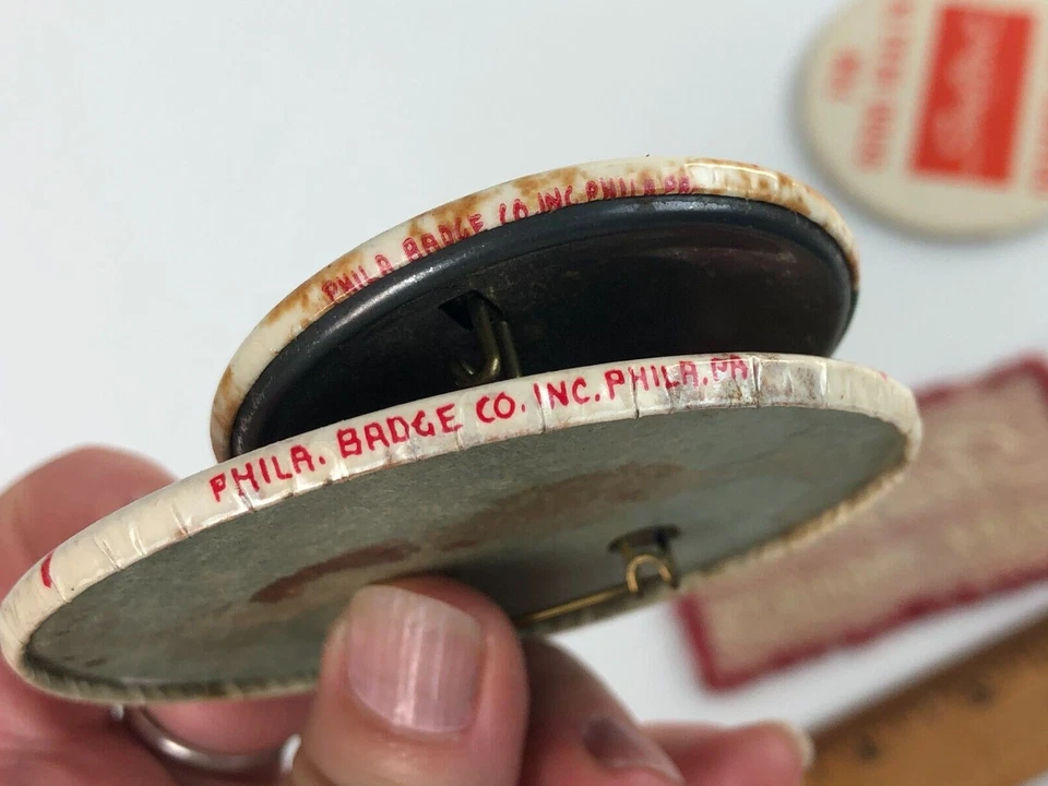 Vintage Sealtest Ice Cream Orange Juice Egg Nog Button Pin Patch - Image 4 of 4