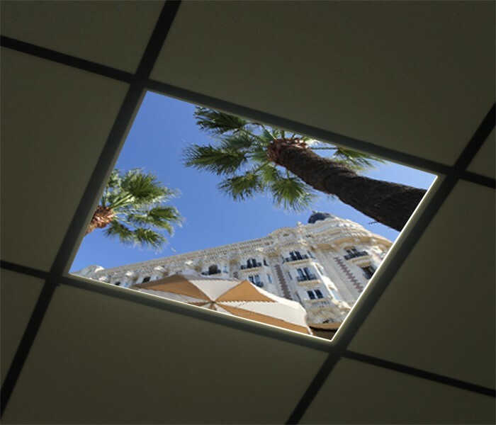Plafond ciel lumineux anti-éblouissement 60x60 cm Carlton 0550