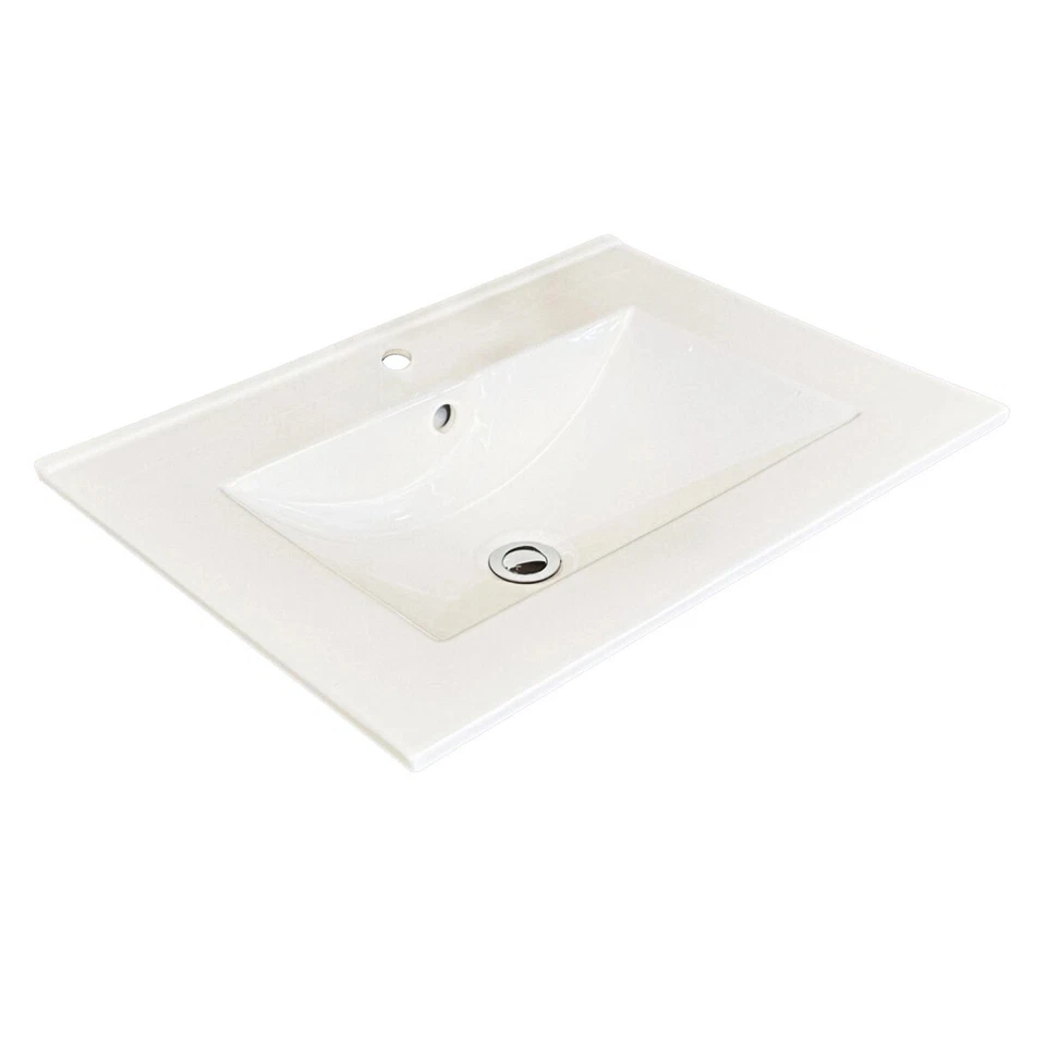 HYDROS Derby Inset Ceramic Basin Bathroom Sink for Vanity Unit 610 x 460mm