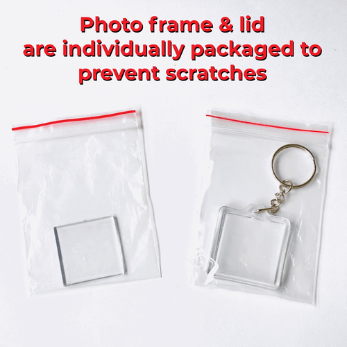 Square Insert Photo Keychain w 1" of extension chain-Choose-50/100-FREE SHIPPING - Picture 5 of 5