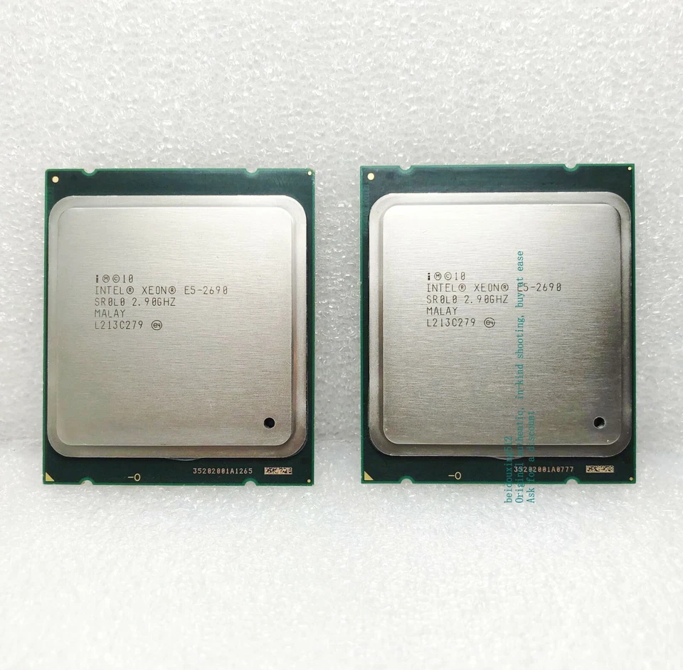 A pair of Intel Xeon E5-2690 (SR0L0) 8Core / 2.90GHz 20M Socket 2011 processor - Image 3 of 4