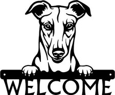 Greyhound Detailed Dog Face Welcome Sign or Custom Name
