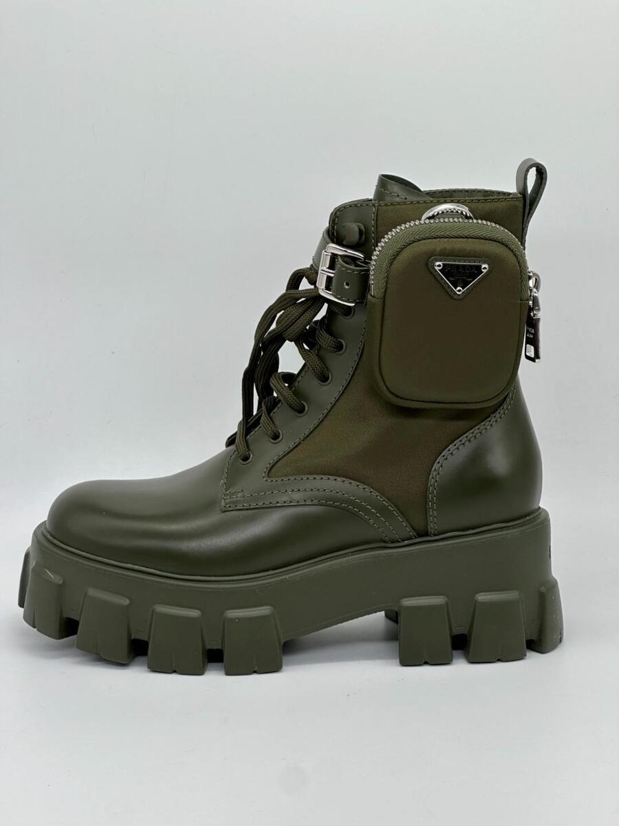 PRADA Monolith Leather Nylon Lug Sole Combat Hiking Boots PRADA Monolith Leather Nylon Lug Sole Combat Hiking Boots