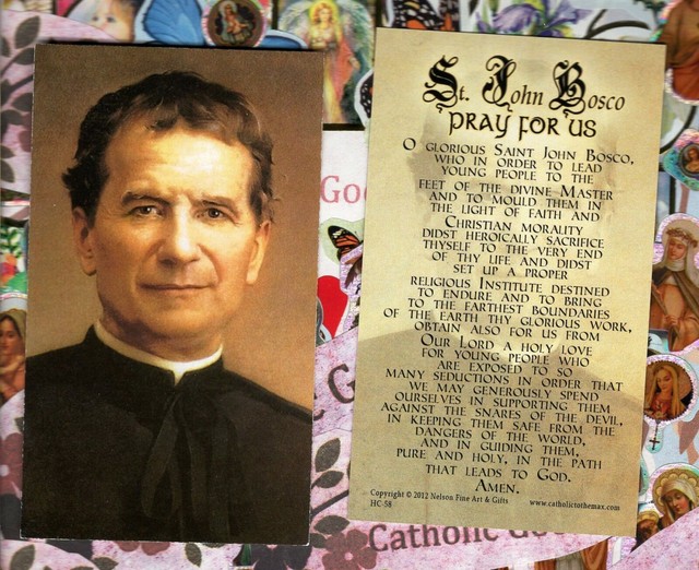 Saint St. John Bosco + Prayer to St John Bosco Paperstock Holy Card