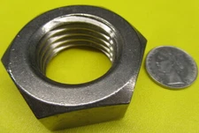 18-8 Stainless Steel Hex Nut,  Steel, RH 1 1/2"-6 x 2.25" W x 27/32" H