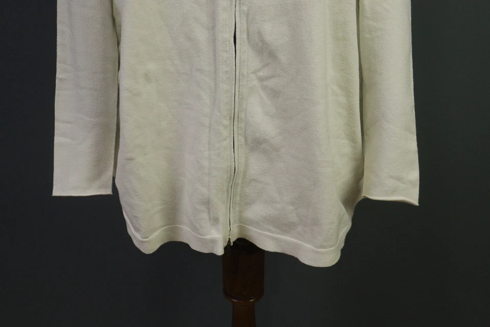 SARAH PACINI белый вискозы трикотажа высоты шеи Lagenlook полный молнии свитер один размер - Изображение 3 из 4