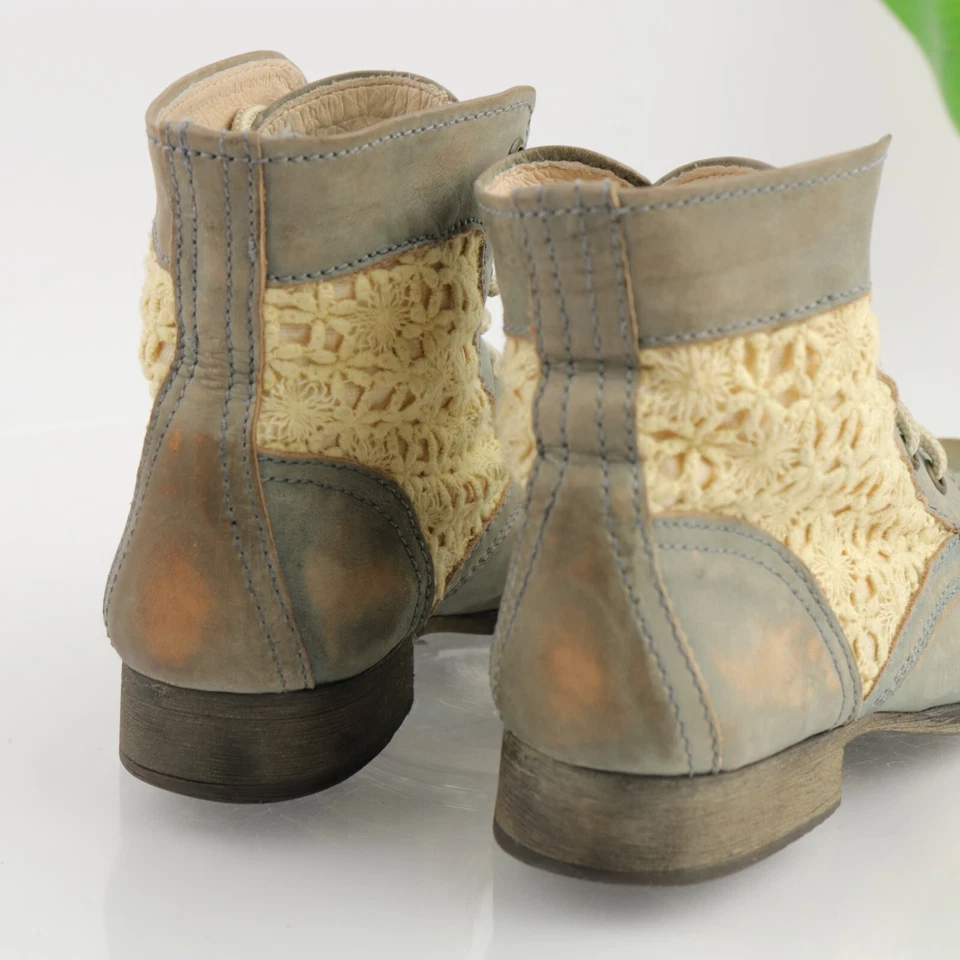 Женские сапоги Steve Madden Thunder размер 6,5 синие кожаные на шнуровке искусственно состаренные богемное дерево - Изображение 3 из 4