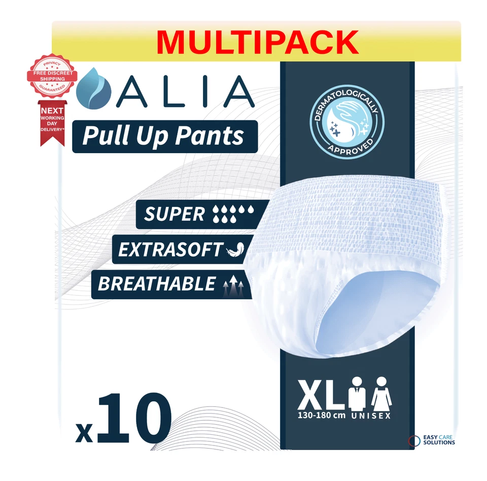 80 x ALIA Pull Up Incontinence Pants Super - Size Extra Large - 8 Pack of 10