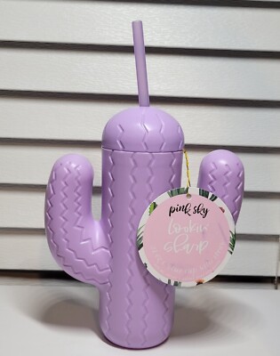 PINK SKY Lookin Sharp 21oz Purple Cactus Cup FabFitFun NEW 