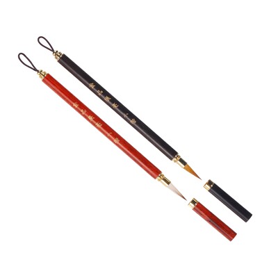 Chinesische Kalligraphie Pinsel, 2 Set Aquarell Tinte Malerei Schrift Rot Set