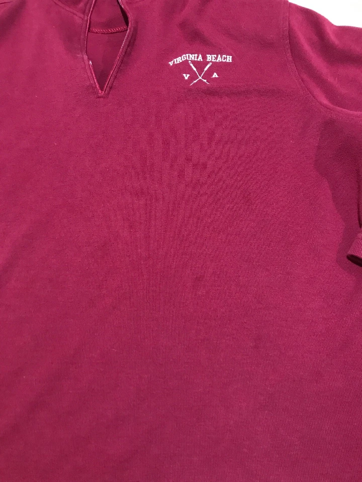 Suéter Virginia Beach Borgoña 1/4 Cremallera Para Hombre Talla 2XL Cremallera Rota) A23 Foto 2 de 4