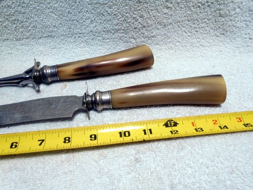 VTG Antique J. A. Henckels Germany Sterling Silver Meat Carving Set Knife Fork - Picture 7 of 7