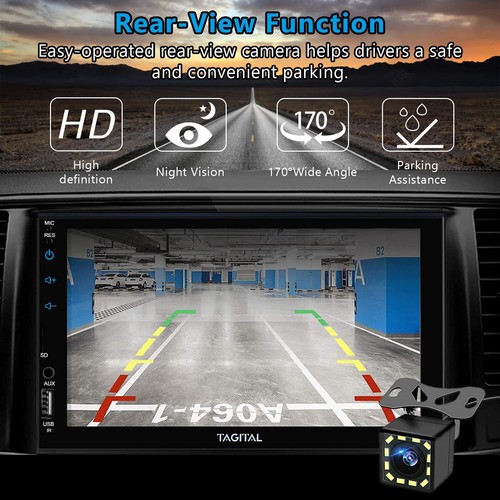 Touch screen stereo auto 7" doppio 2 din Apple/Andriod Carplay BT auto stereo + fotocamera - Foto 4 di 7
