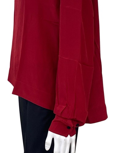 Isabel Marant Mujer Manga Larga Soie Seda Rojo Blusa Túnica Superior Talla L 40 - Imagen 5 de 14