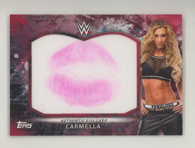 2017 Topps WWE Wrestling Women's Division Kiss Karte Carmella rot 1/1
