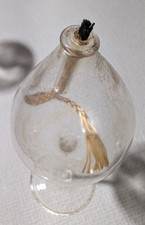 Oil Lamp Tulip Stemmed  Vintage Hand Blown Glass  *** ONE UNIT ONLY ***