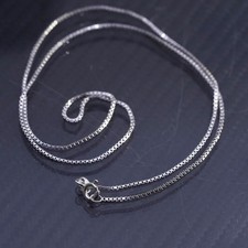 20 1.4mm, vintage Italian sterling silver 925 box chain necklace