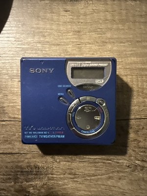 Sony Walkman MZ-A Tv/Weather/Fm/Am Tested Works No Charger Battery Included