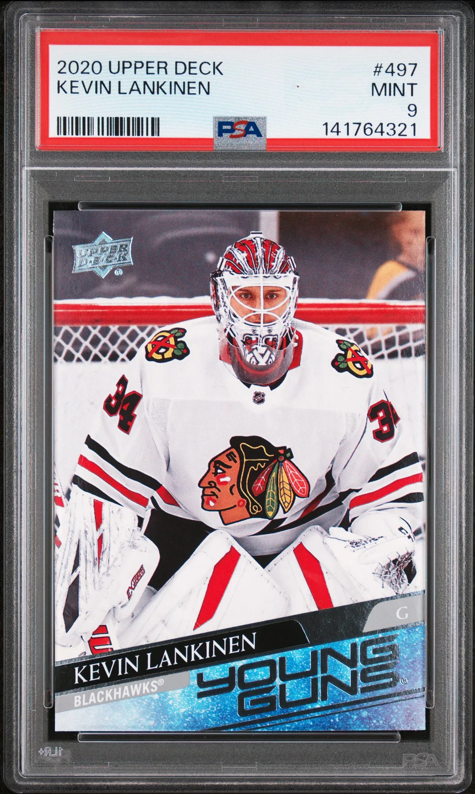 2020-21 Upper Deck Kevin Lankinen #497 Young Guns Rookie PSA 9