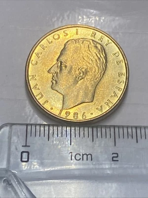 Spanien 100 Pesetas 1986 - Juan Carlos I. - Wappen - Aluminium-Bronze - Münze - Bild 1 von 4