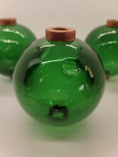 Smooth Emerald Green Glass Lightning Rod Ball 4 1/2" East Coast Lightning Equip