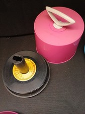 Vintage RECORD DISC-GO-CASE for 7" 45 RPM SINGLES pink plastic box vinyl storage