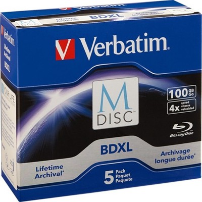 Verbatim - 98913 - Verbatim M DISC BDXL - 6x - 100 GB - Branded Surface - 5pk