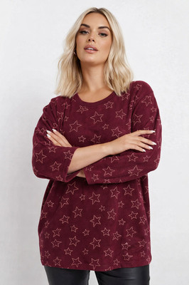 ex CURVE Clothing Plus Size Pullover Damen Frauen Langarm Sternen Design Sweater