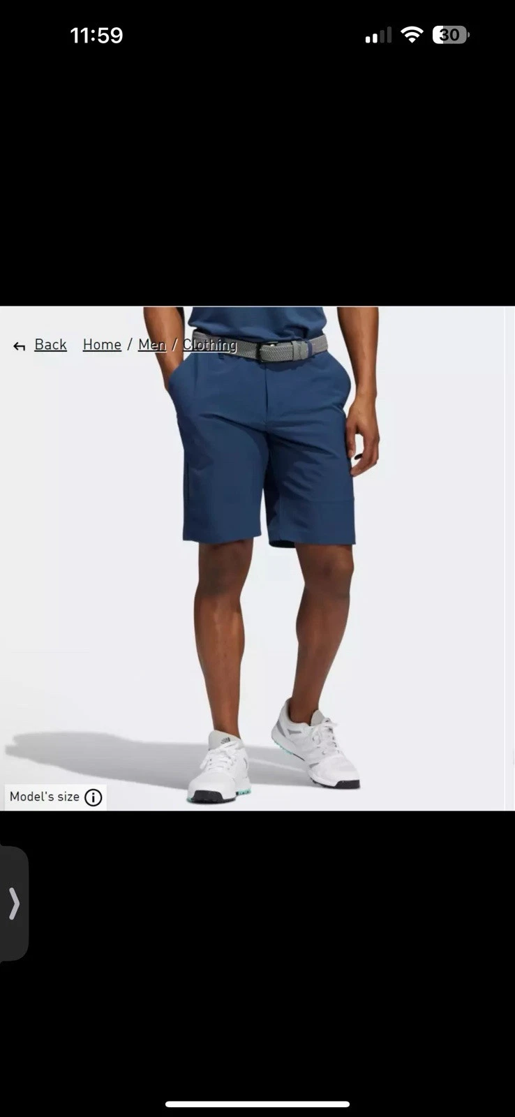 NWT Adidas Ultimate 365 Stretch Men's Golf Woven Shorts Solid Crew Navy Size 40