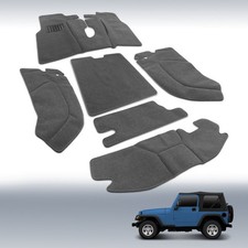 6pcs Floor Mat Interior Carpet Rug Kit Gray For Jeep Wrangler Tj 1997-2006 2005