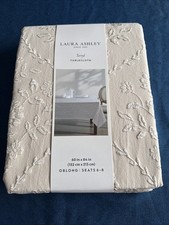 Laura Ashley Terryl Beige Embroidered Floral Tablecloth 60?x84? Seats 6-8 BNWT