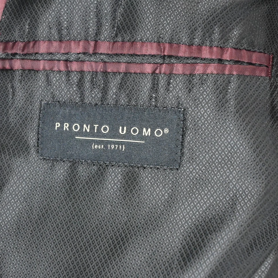 Pronto Uomo 48R 42x29 Blue Gray Check Mens Jacket Pants Suit - Image 4 of 4