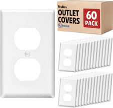 60 Pack Outlet Covers Bulk, Light Switch Cover Plate Standard Size 1-Gang 4.50"