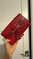 AUTHENTIC Preloved Gucci Emily Chain Shoulder Bag Red Leather