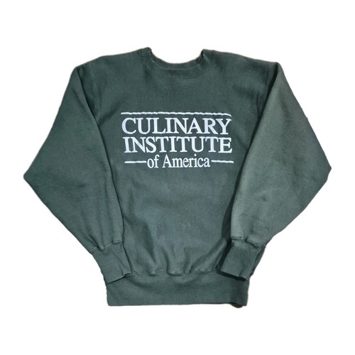 Vintage Champion Reverse Weave Sweatshirt Culinary Institute Of America Green