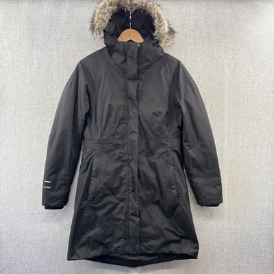 North Face Arctic Parka Puffer Jacket Womens Medium Black 550 Down Dryvent Hood