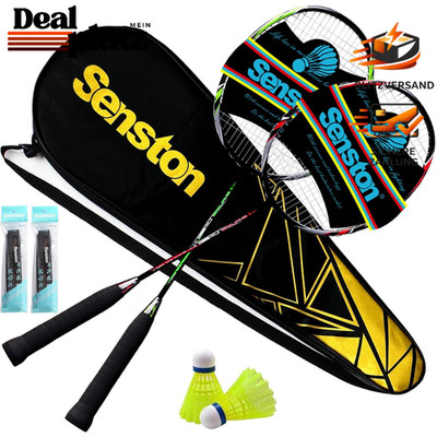 Badminton-Set Graphit Leichtgewicht mit Schlägertasche Federballschläger