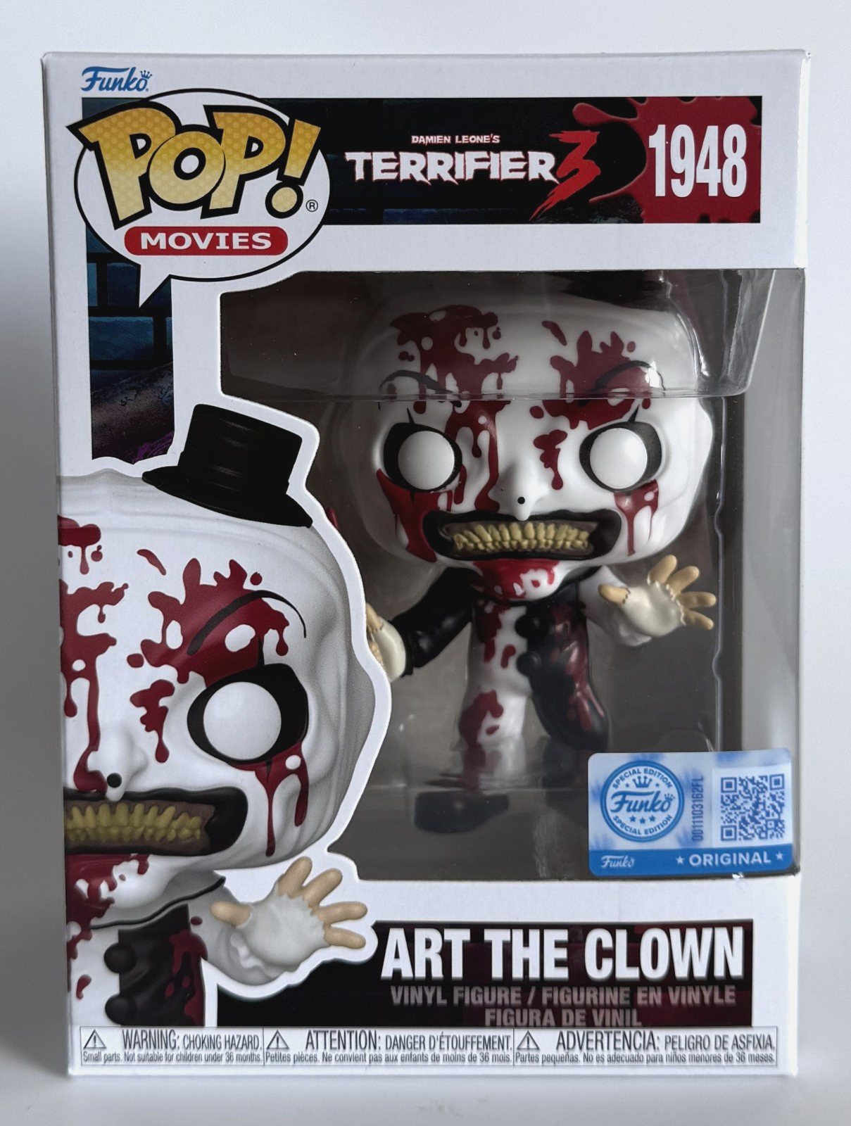 FUNKO POP! MOVIES * ART THE CLOWN (BLOODY KNIFE) - TERRIFIER 3 * #1948 * BN