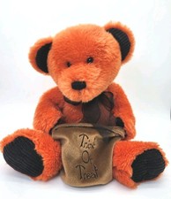 VTG 1994 HALLOWEEN Teddy Bear W/ Trick Or Treat Bag 15" Orange Lovey