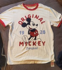 Disney Kids Original Mickey Ringer Tee Size Small Short Sleeve Cream Red Graphic