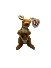 Ty Beanie Babies Pouch the Kangaroo W/ Baby Joey Plush Toy 1996 NWT