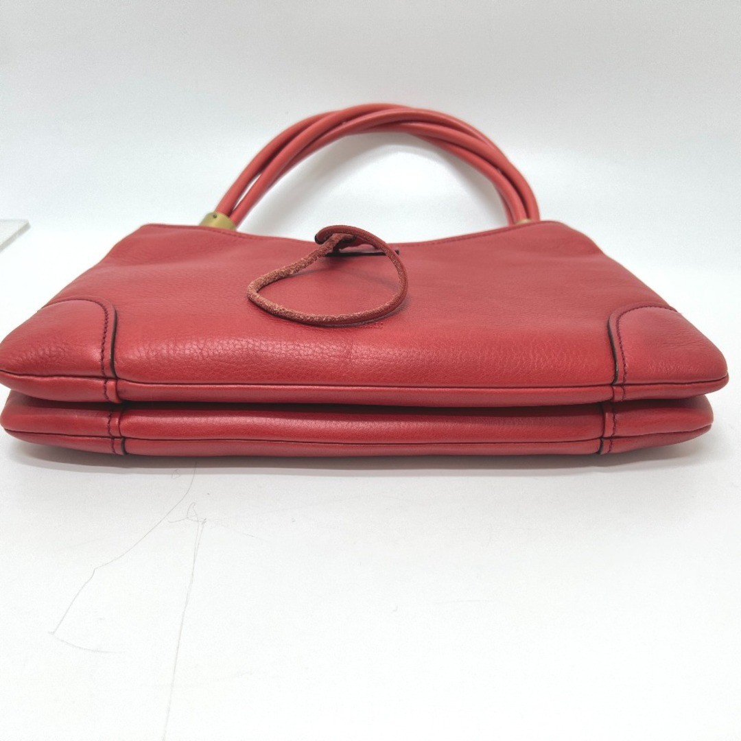 GUCCI Logo Leather Bag Red Gold Women's Used thumbnail 5