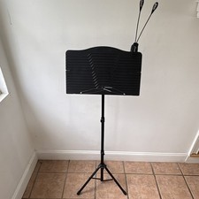 Donner Foldable Tripod Sheet Music Stand w/ Carry Bag, Dual-Head LED, Black